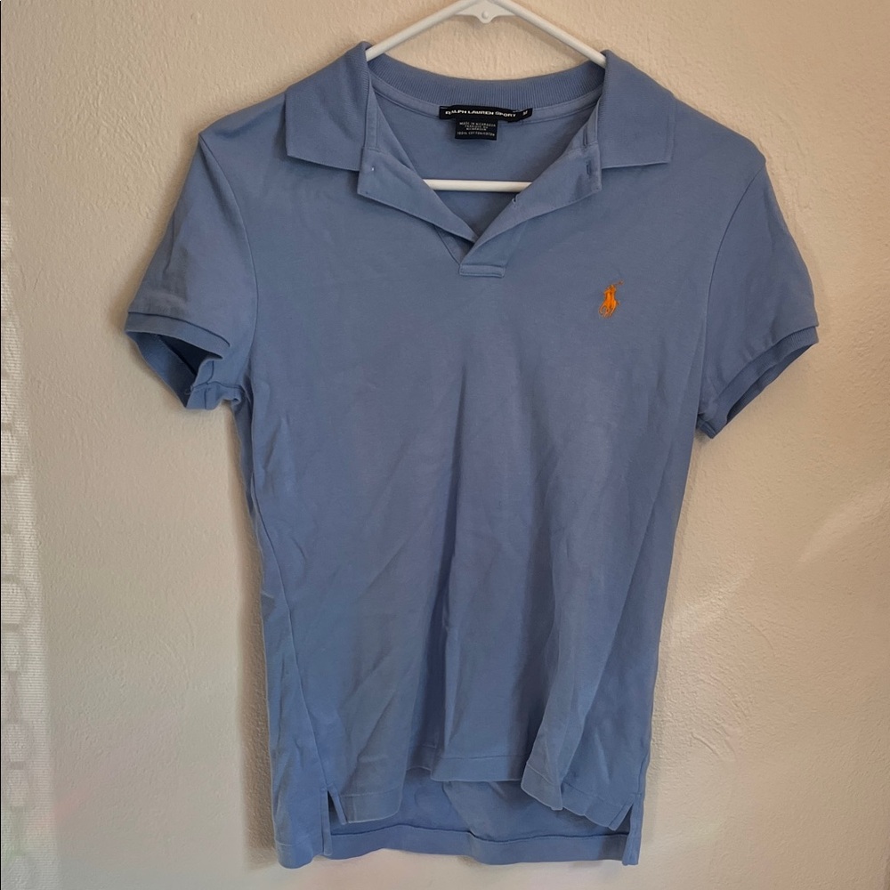 Polo by Ralph Lauren Light Blue Polo Shirt with Orange Logo